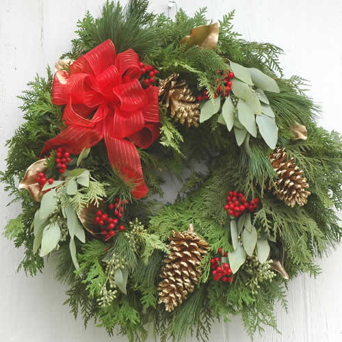Gold Pine Cone Wreath