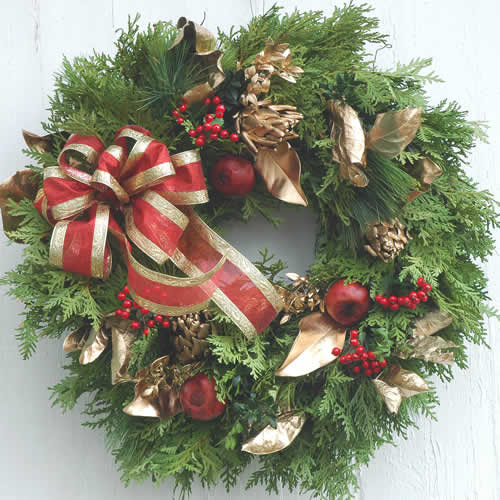 Pomegranate, Artichokes and Red Berry Wreath